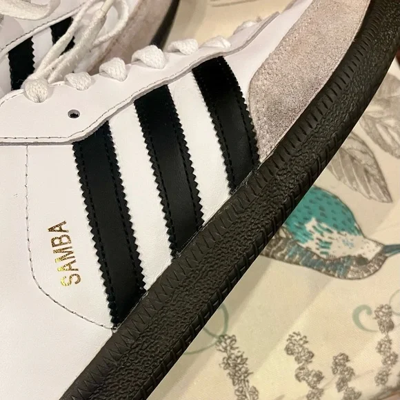 adidas Samba White and Black Sneakers - Picture 4 of 7